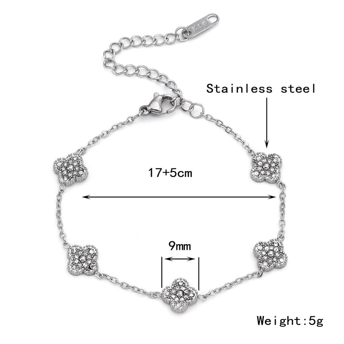 Wholesale Clover Bracelet 9mm Small Titanium Steel Women's Fashion Clover