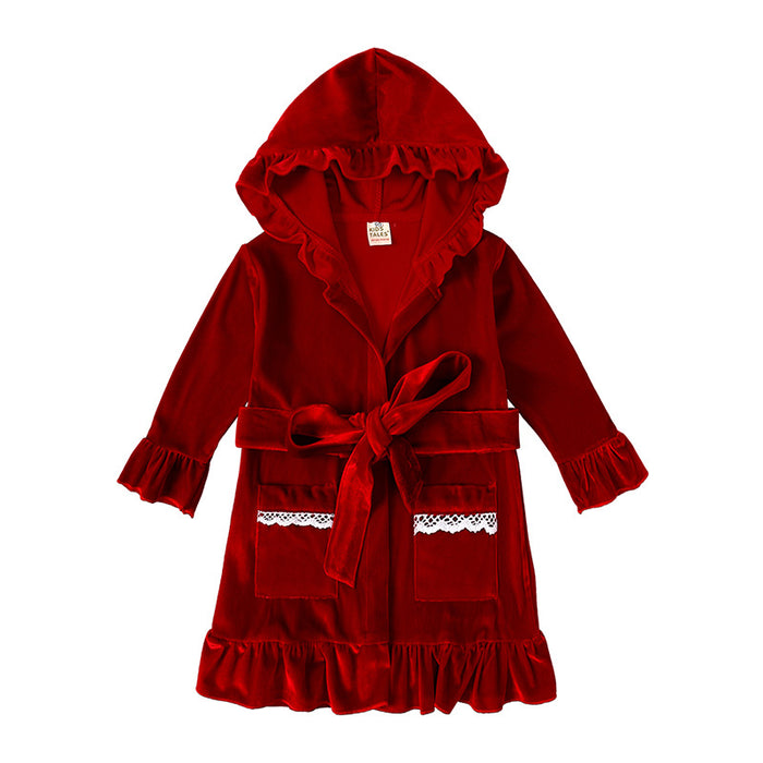 Wholesale New Children's Bathrobes Gold Velvet Men's and Women's Home Clothes Autumn and Winter Children's Sleeping Gowns JDC-CTS-SK006