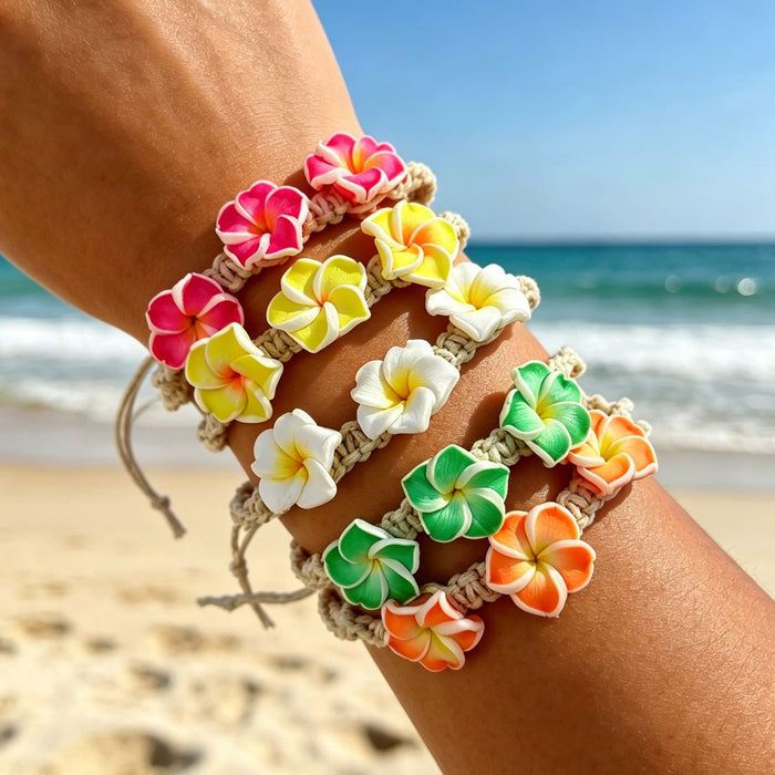 Wholesale Handmade Soft Clay Egg Flower Shell Jewelry Set Pink Beach Style Fashion Accessory