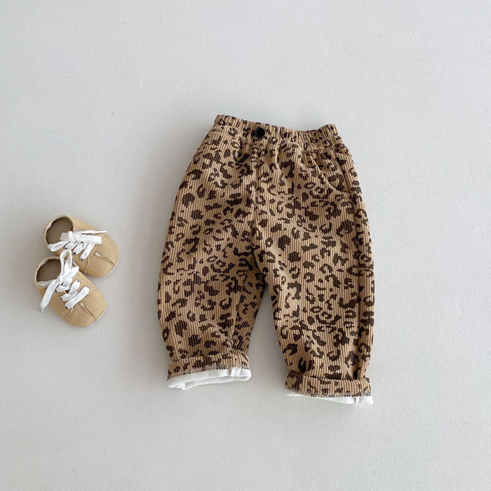 Wholesale Children's Floral Plus Fleece Pants Girls Warm Pants JDC-BC-XZXY017