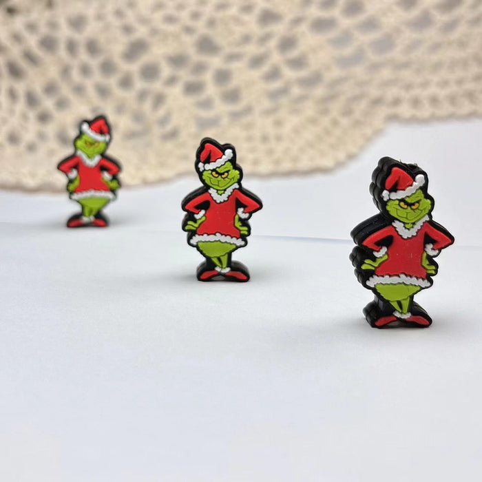 Wholesale 100PCS Christmas Silicone Cartoon  Focal Beads JDC-BDS-Nais289