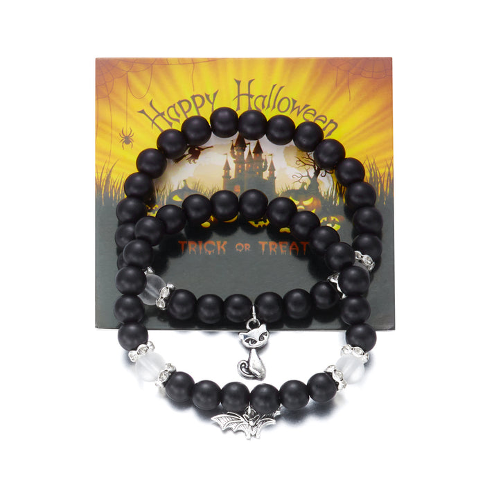 Wholesale  Funny Cartoon Crystal Beaded Bracelet Versatile Witch Pumpkin  Web Wizard Hat Bracelet