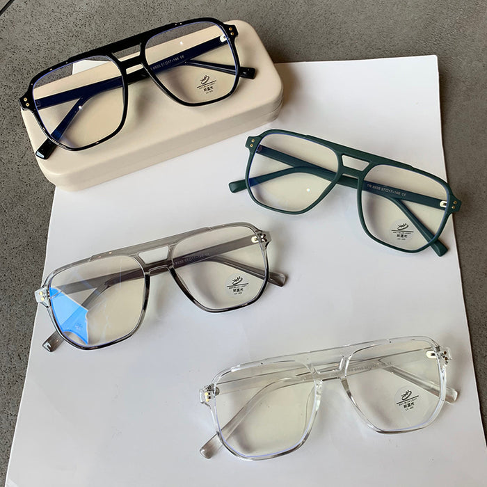 Wholesale Glasses Frame Men's Trendy Frame with Double Beam Box Anti-blue Glasses