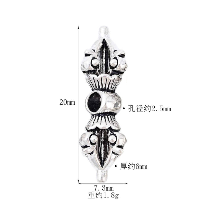 Wholesale Pure silver diamond bell pestle, Thai silver partition beads, retro cultural toys, DIY braided rope, handmade jewelry accessories