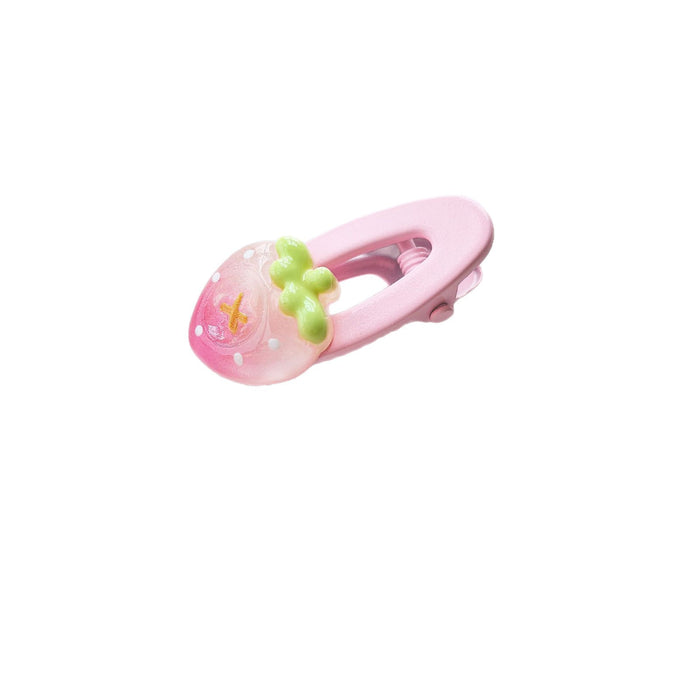 Wholesale Fruit side clip cute children's hair clip dopamine oval clip sweet wind hairpin