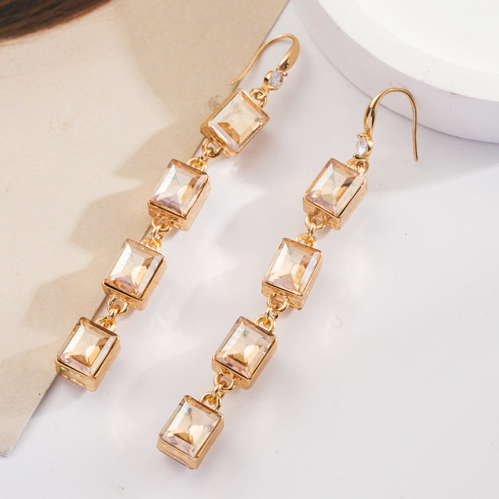 Wholesale Turquoise milk-textured leather earrings with diamonds and openwork design