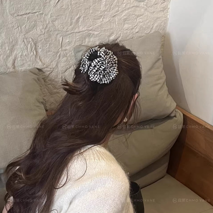 Wholesale Popular Ins Plaid Flower Clip New Fresh Back of Head Simple Shark Clip 2025 Summer New Headwear