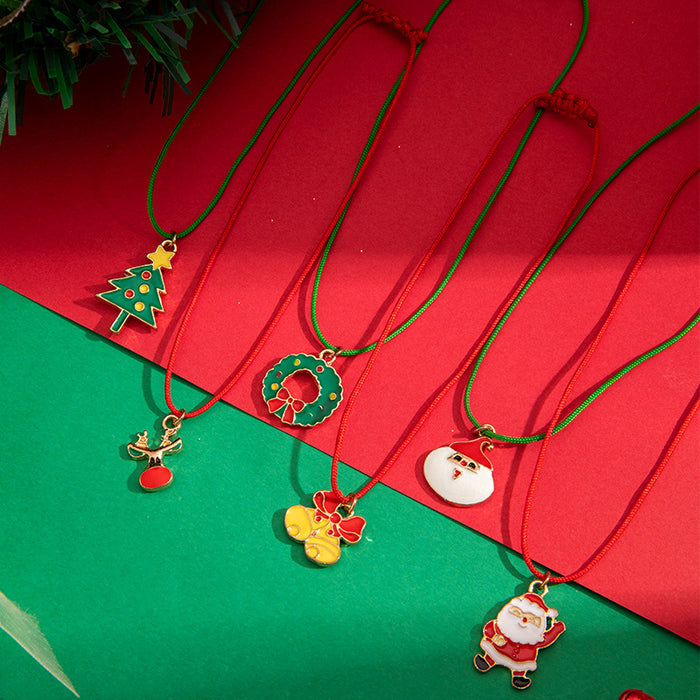 Wholesale Christmas Alloy Colorful Drop Oil Bracelet Santa Deer Snowman Fashion Accessory MOQ≥5