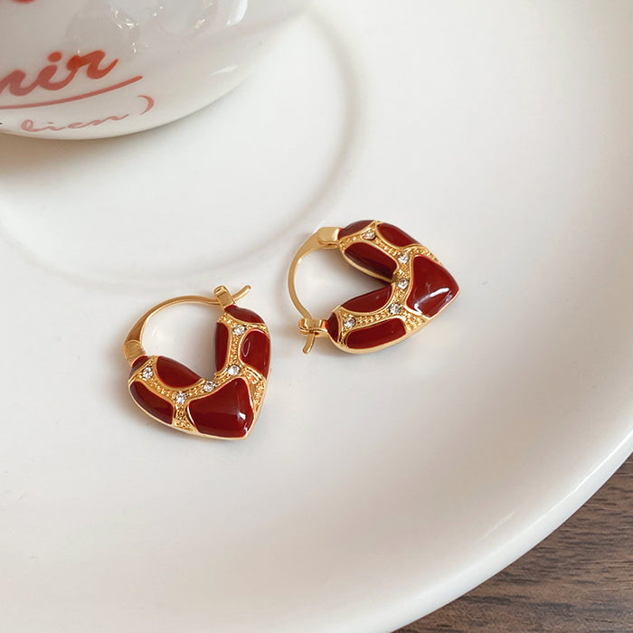 Wholesale Earrings with fashionable and versatile features, high-end feel, drip oil earrings, niche and personalized design accessories