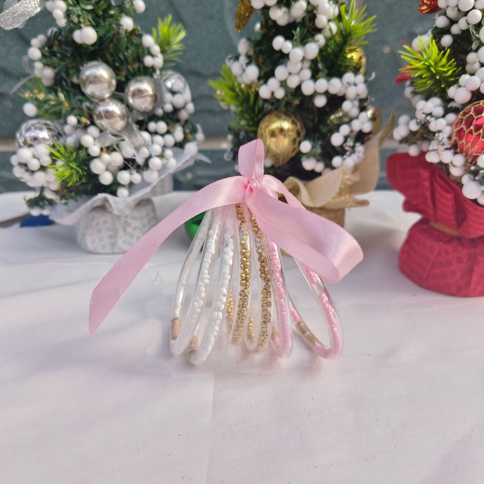 Wholesale 6-layer ribbon silicone tube Christmas bracelet