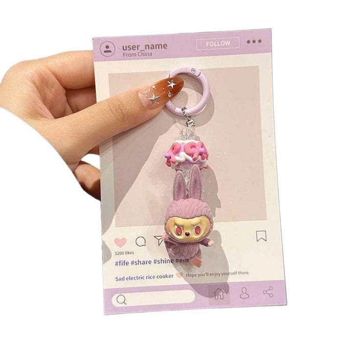 Wholesale Lazy Yoga Series Mobile Phone Chain Stuffed Trendy Light Luxury Bag Pendant Car Keychain