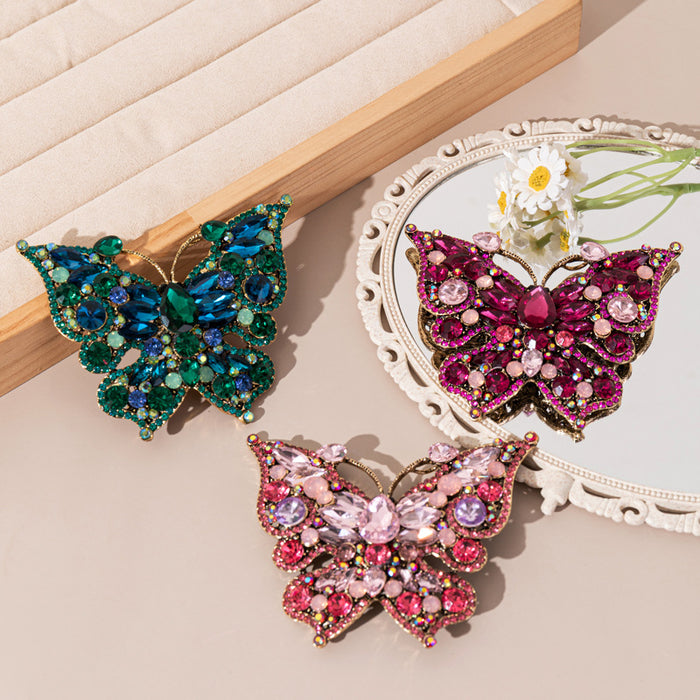 Wholesale Crystal Diamond Butterfly Brooch Badge Pin Clothing Brooch