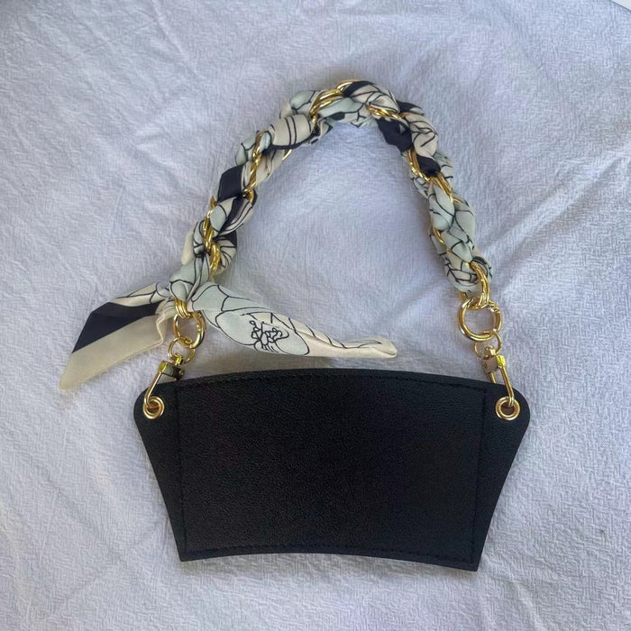 Wholesale  Acrylic Chain Portable Detachable Portable Coffee Cup Leather Heat Insulated