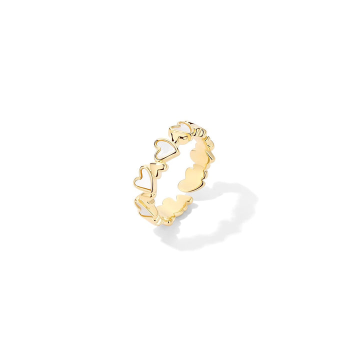 Wholesale Love Shell Ring, niche design, high-end adjustable opening ring, versatile ring, new handmade accessory