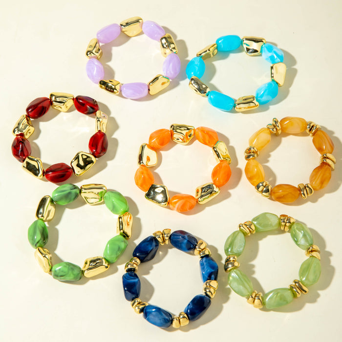 Wholesale Acrylic Beaded Bracelet Retro Ethnic Pattern Women' s Jewelry Gift MOQ≥2