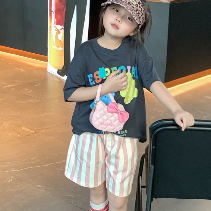 Wholesale Children' s bags autumn and winter new cute cat embroidery girl handbags cute bow kitten parent-child crossbody bag