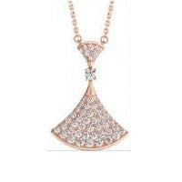 Wholesale Small skirt fan-shaped necklace silver light luxury niche shell