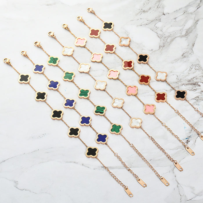 Wholesale Clover bracelet for  Five-Flower fritillary clover all-match bracelet