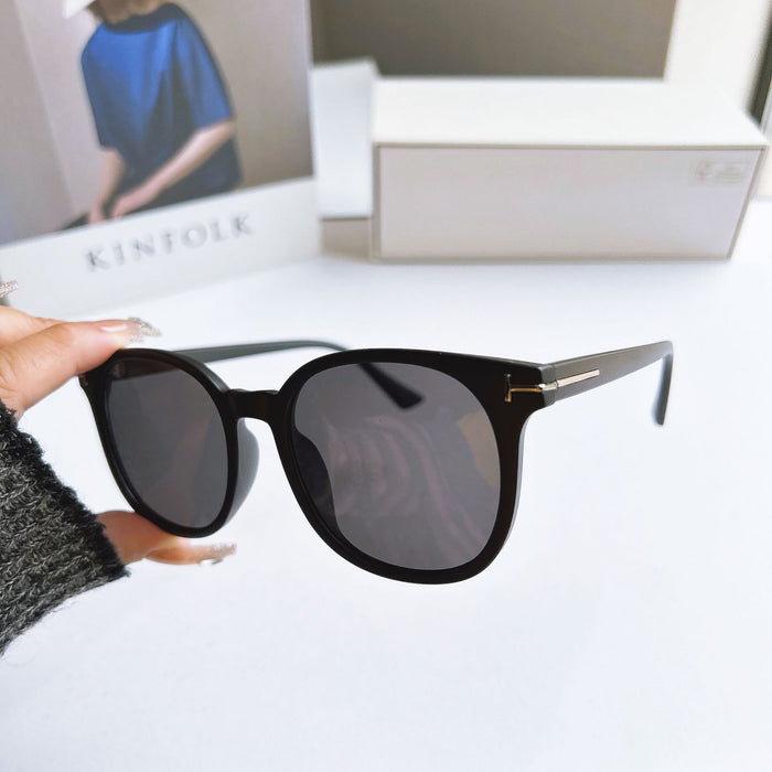 Wholesale Fashionable UV resistant polarized sunglasses, retro large frame sunshade sunglasses