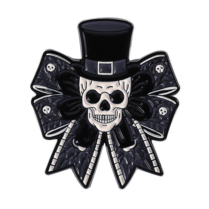 Wholesale Punk Dark Style Bow Brooch Zinc Alloy Lapel Pin Badge JK Skirt Decorative Gift