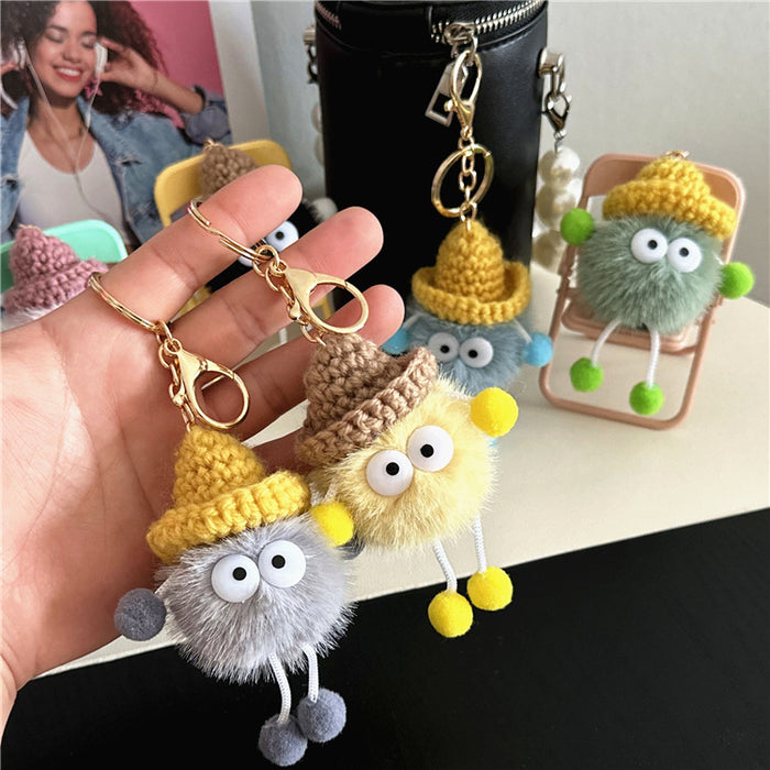 Wholesale Cute Little Briquettes Cartoon Car Keychain Plush Doll Doll Bag Pendant Accessories Gift