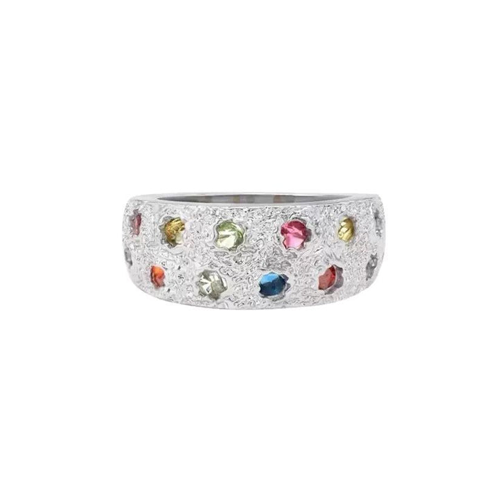 Wholesale Silver Ring Set with Colored Gemstones
