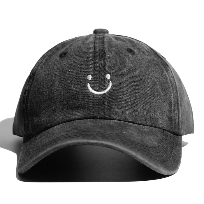 Wholesale Cotton Washed Distressed Smiley Face Baseball Cap JDC-FH-Chunq005