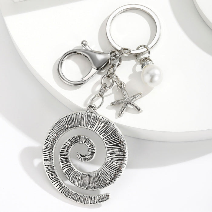 Wholesale Exaggerated Beach-Style Starfish and Conch Keychain