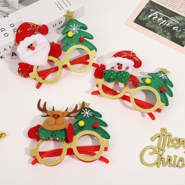 Wholesale Christmas Decoration Glasses Frame Christmas Party Party Creative Glasses Frame Adult Children Christmas Glasses Gift