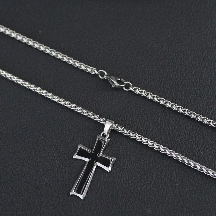 Wholesale Simple Cross Pendant Stainless Steel Men's Necklace JDC-NE-ChengHan005