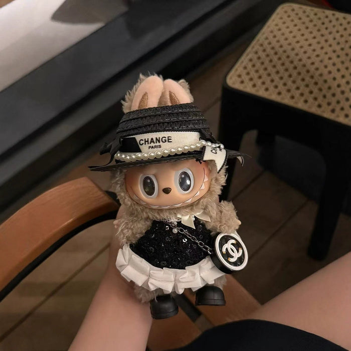 Wholesale Doll Clothing Black and White Sequin Classic Dress