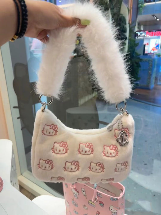 Wholesale Plush Embroidered Shoulder Bag Underarm Bag Crossbody Bag Handbag Clutch Bag Women' s Bag