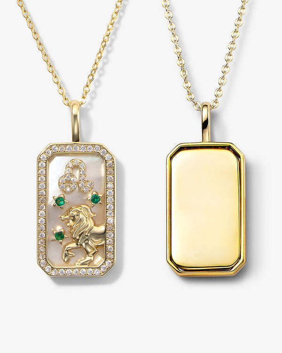 Wholesale Twelve Zodiac Signs Diamond Pendant Colorful Birthstone Zircon Necklace