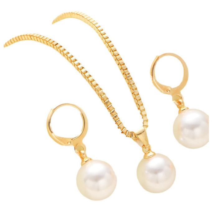 Wholesale Pearl pendant earrings,  necklace,  and jewelry set.