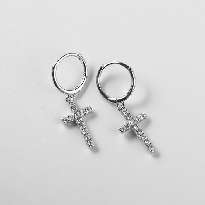 Wholesale Cross earrings, girls' earrings, simple, versatile, fashionable and elegant earrings