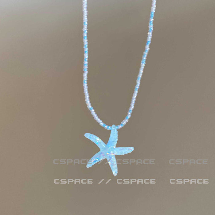 Wholesale Starfish Seashell Necklace Summer Vacation Collarbone Chain