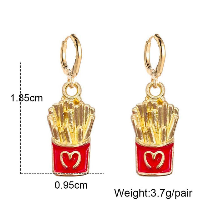 Wholesale Alloy Oil Drop Earrings Beer Red Wine Glass Coffee Gourmet Drink Pendant Earrings