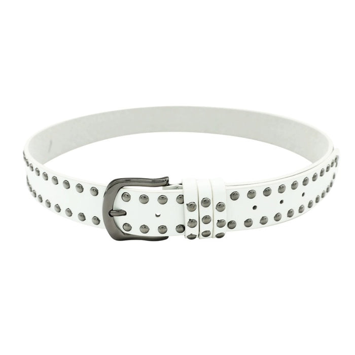 Wholesale Women S Punk Rivet PU Leather Belt Black Western Style Waist Belt With Pin Buckle Chic Jean Accessory For Resale