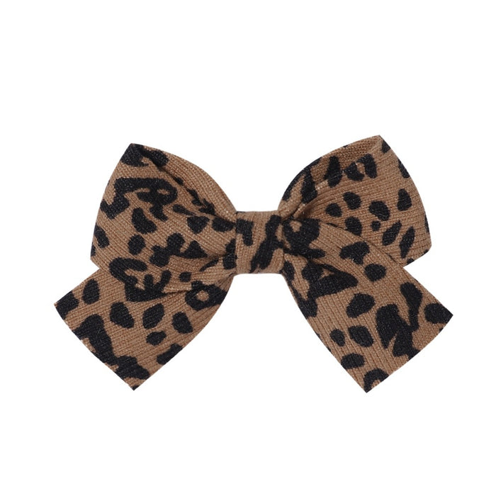 Wholesale Polyester Milk Pattern Fabric Bow Hairpin JDC-HC-Xiane016