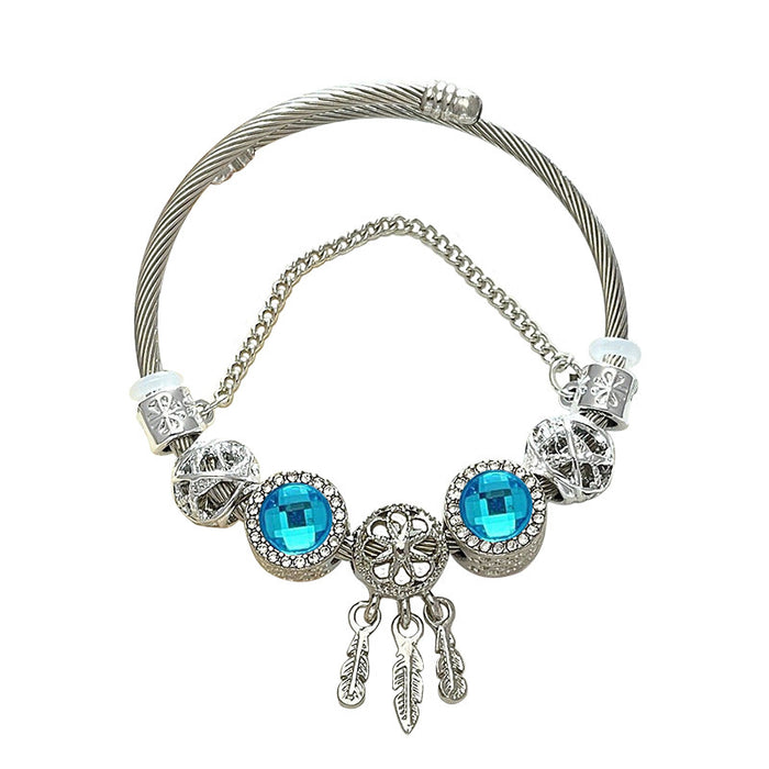 Wholesale Dreamcatcher Beaded Bracelet for Women Black Alloy Electroplated Fashion Jewelry Accessory Gift
