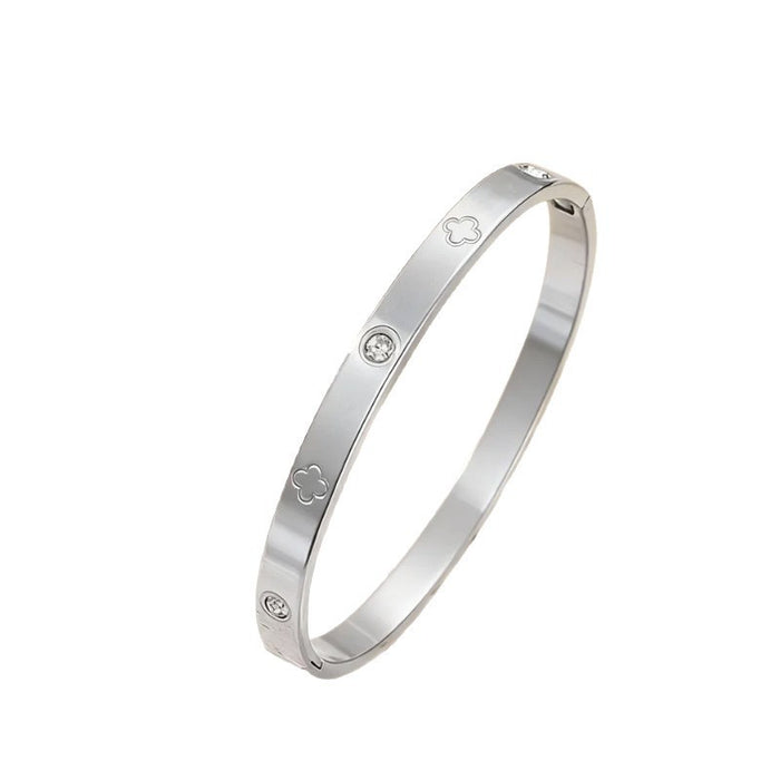 Wholesale Stainless steel diamond-encrusted bracelet ring