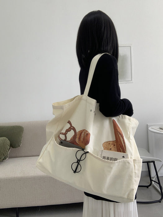 Wholesale Canvas Bag Single Shoulder, Niche Tote Bag, Cross-Border Supply