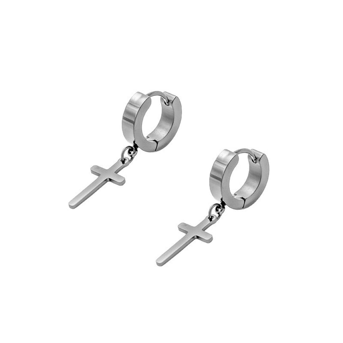 Wholesale Fashion Stainless Steel Cross Pendant Earrings