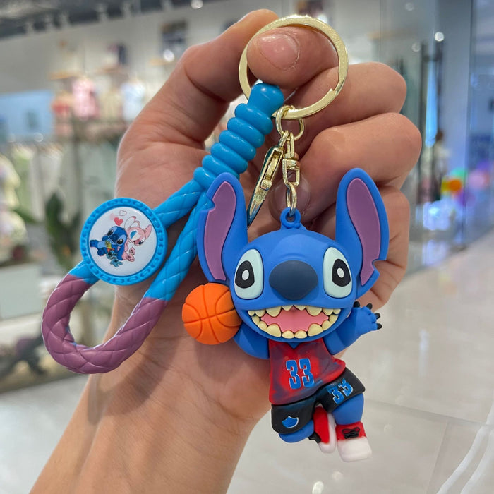 Wholesale Cartoon sports keychain cute doll car bag keychain circle small gift wholesale