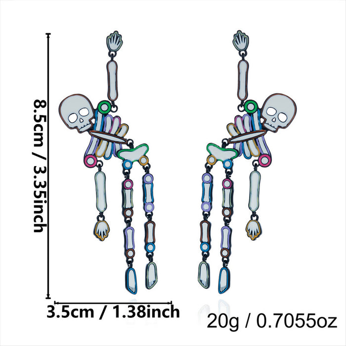 Wholesale Halloween Punk Skull Skeleton Earrings Party Jewelry Accessory