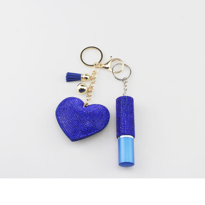 Wholesale Plastic Diamond Heart 5ml Perfume Bottle Keychain JDC-KC-TouMS035