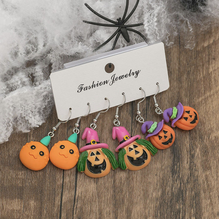 Wholesale Halloween Series Pumpkin Ghost Acrylic Earring Set JDC-ES-JunJie014