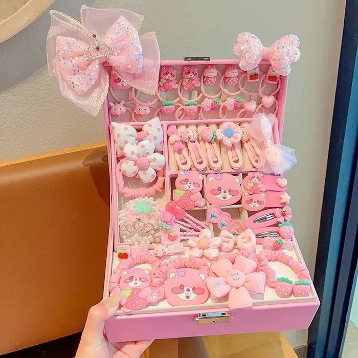 Wholesale Children' s New Headwear Girl Birthday Gift Jewelry Box Princess Girl Hair Accessories Set Gift Box Baby Hair Clip