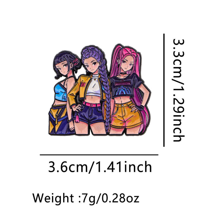 Wholesale 5pcs KPOP Metal Brooch for Backpacks Women' s Brooch