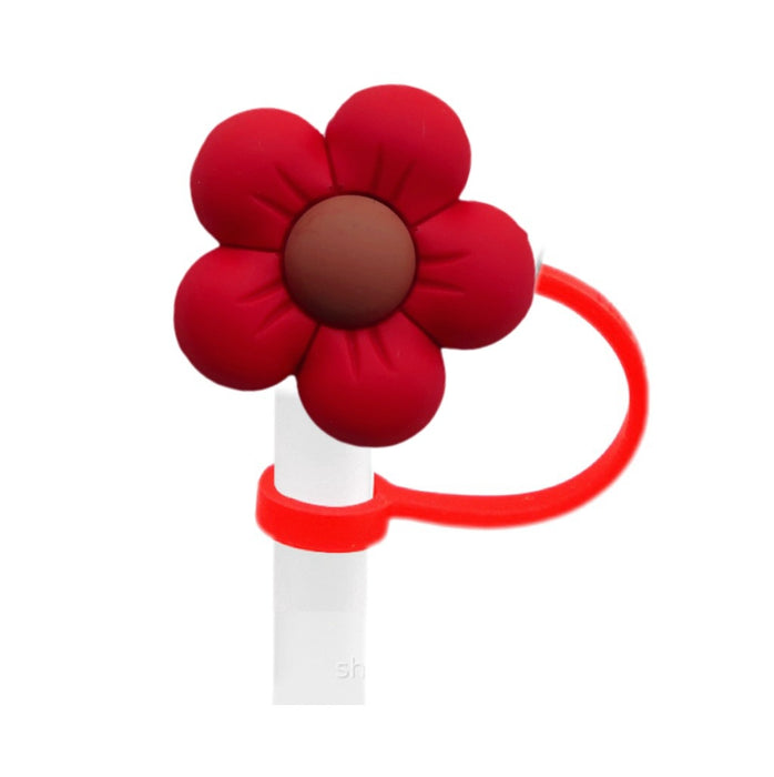 Wholesale New Colorful Flower Series Straw Cap Creative DIY Straw Stopper Reusable Straw Decorative Straw Cover